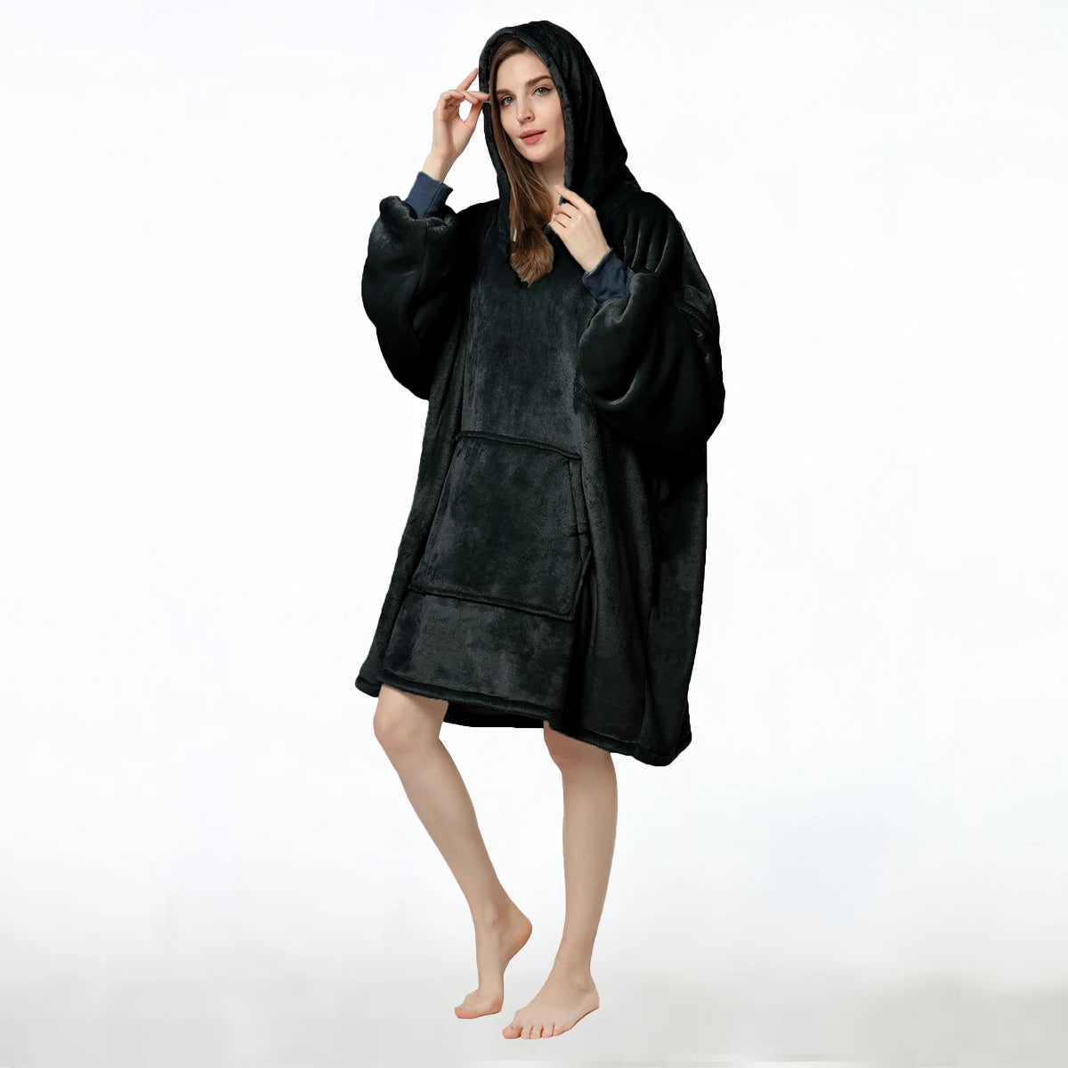 Autumn and winter models printed lazy clothes hooded pullover large size sweater outdoor cold weather clothing can be worn blank